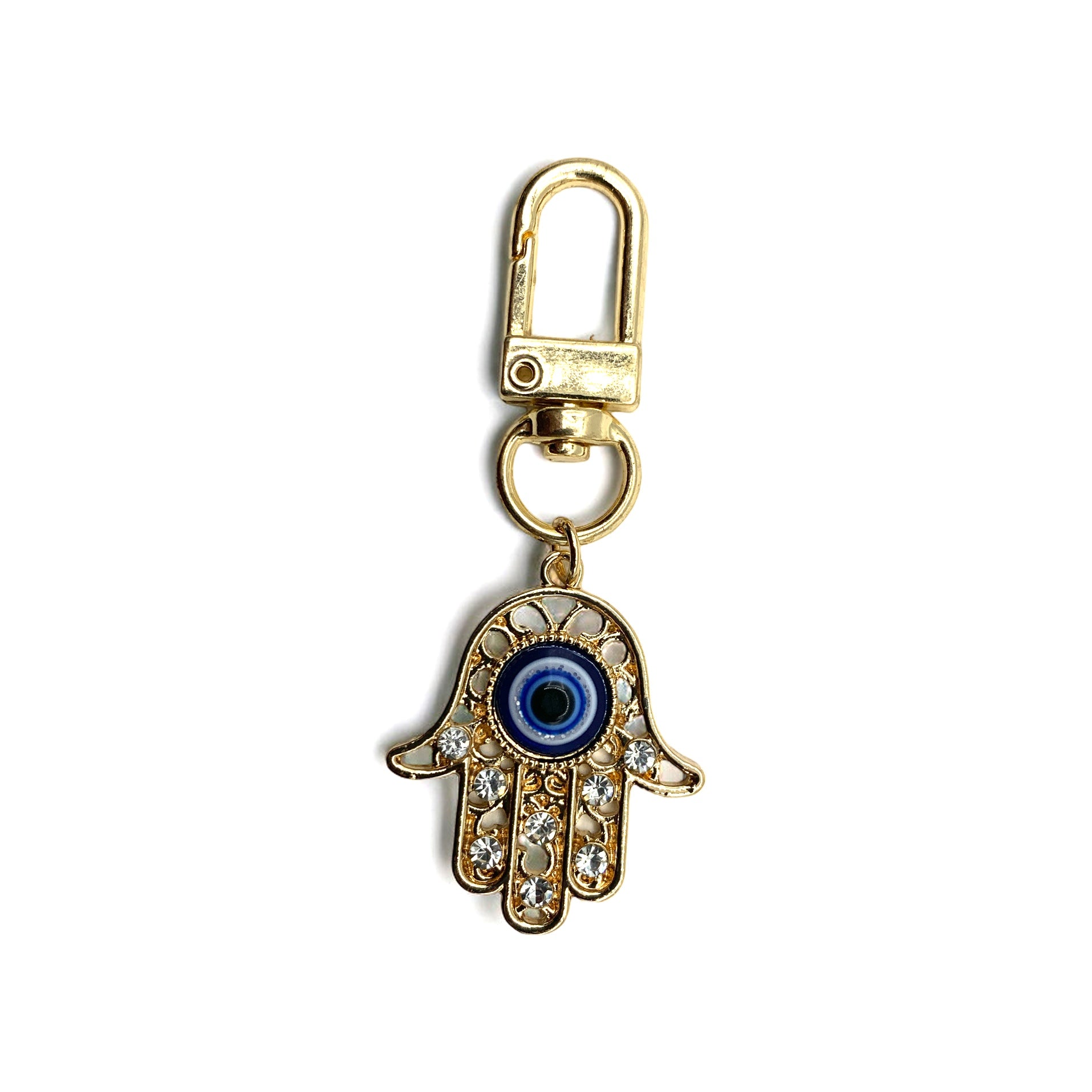 Keychain - Evil Eye with Hamsa Charm